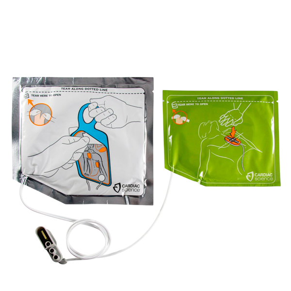 Électrodes adultes pour Cardiac Science Powerheart G5 avec capteur CPR