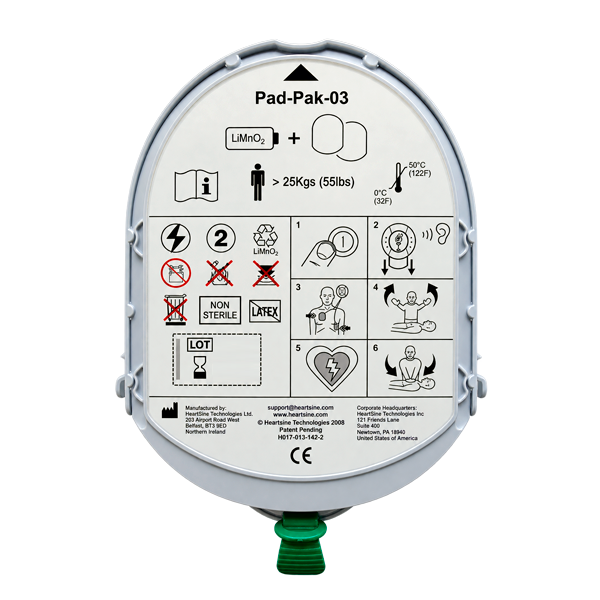 Elettrodi per adulti + batteria Heartsine Samaritan Pad-Pak