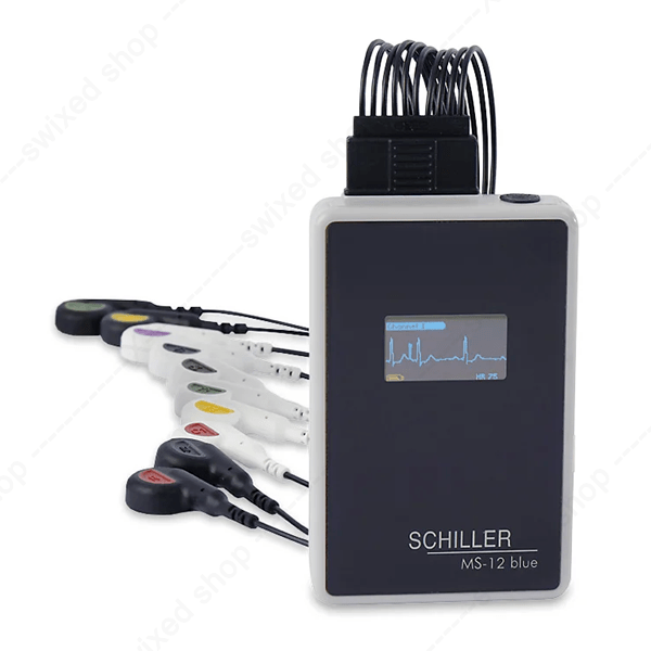Schiller CS104 MS12 Blue – Électrocardiographe numérique compact avec connexion Bluetooth